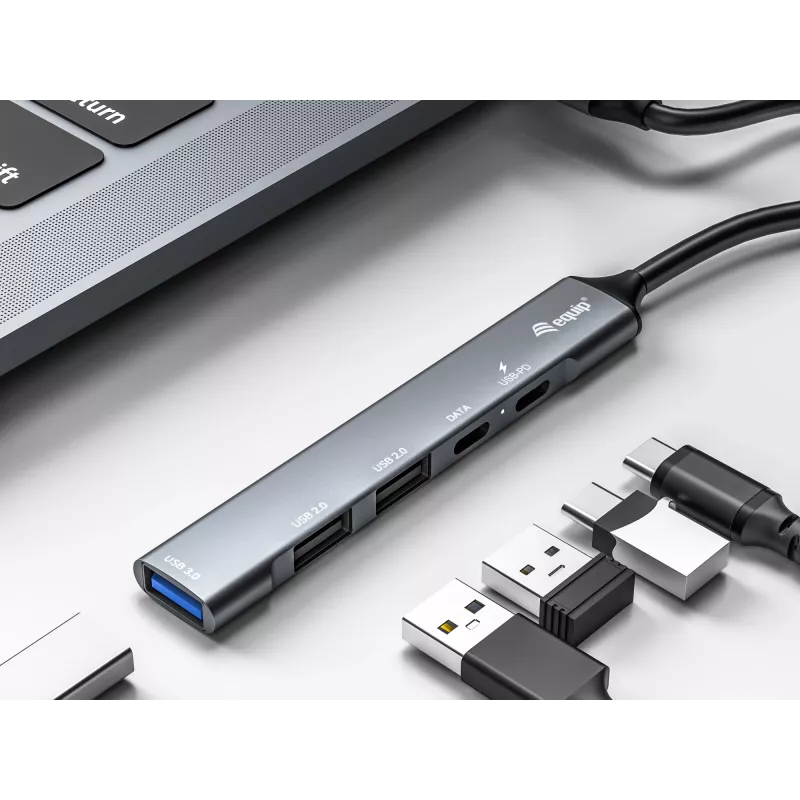 Equip 5-pordiline USB 3.0/2.0 jaotur USB-C PD-ga