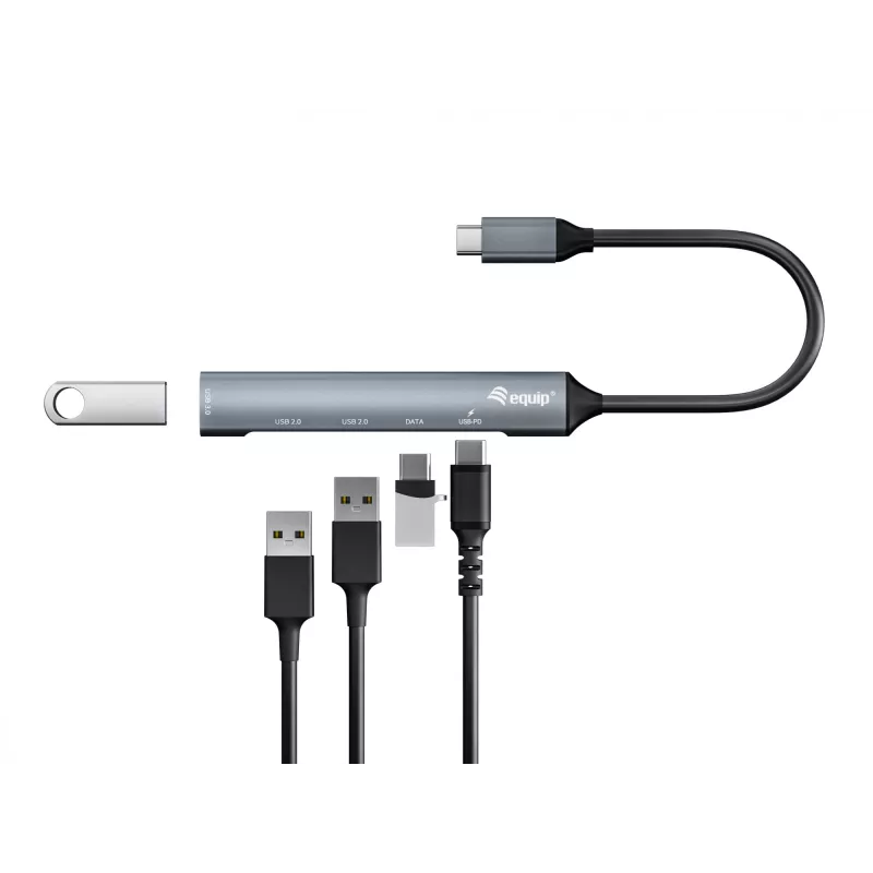 Equip 5-pordiline USB 3.0/2.0 jaotur USB-C PD-ga