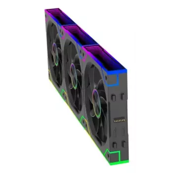 XILENCE XPF360R.ARGB 120 mm PC korpuse ventilaatorite 3-pakk, hüdrauliline laager, 1,9 mmH2O, 7–13,2 V, must