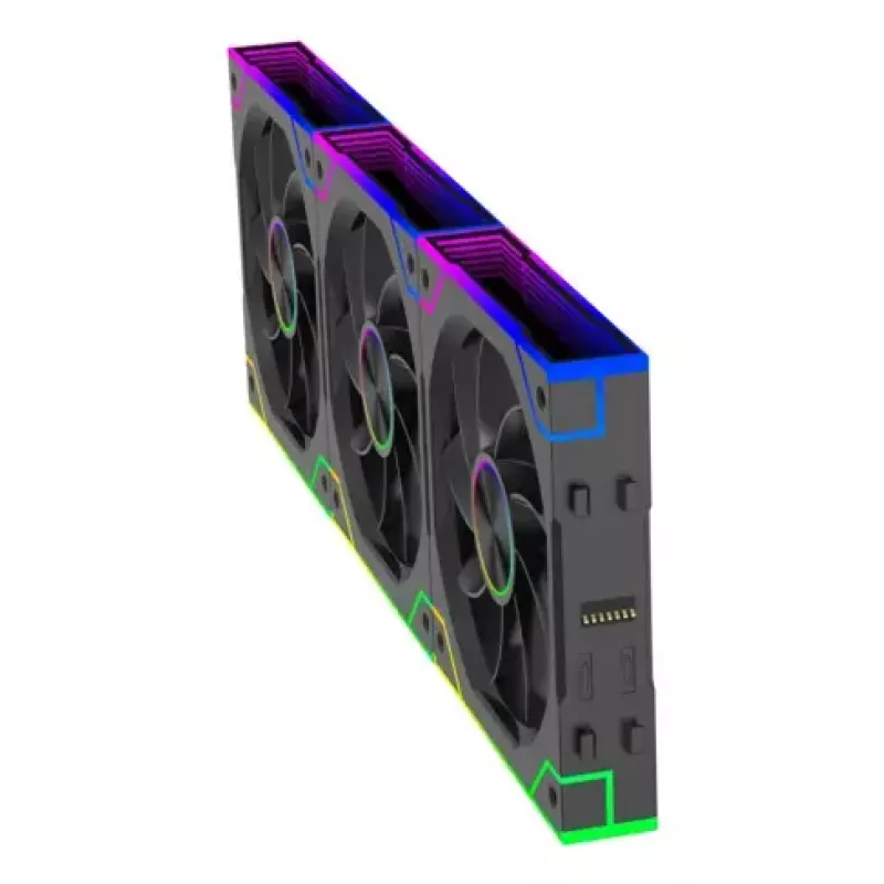 XILENCE XPF360R.ARGB 120 mm PC korpuse ventilaatorite 3-pakk, hüdrauliline laager, 1,9 mmH2O, 7–13,2 V, must