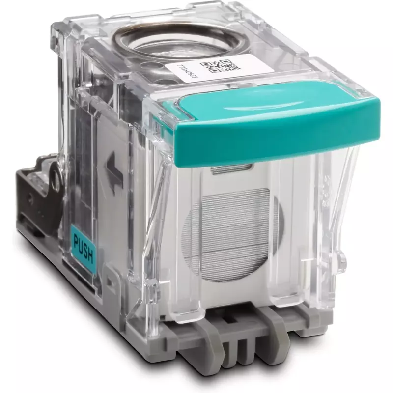 Klambrikasseti täitepakend HP J8J96A — hall/läbipaistev, 94×40×42 mm, 1 tk