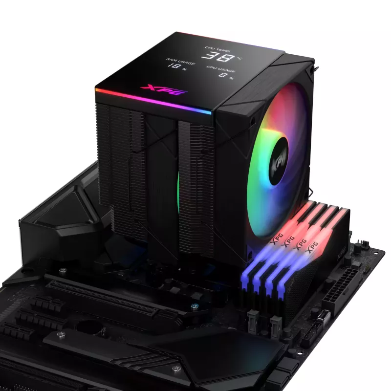 XPG MAESTRO PLUS 62DA protsessori õhkjahuti, Õhkjahuti, 12 cm, Must