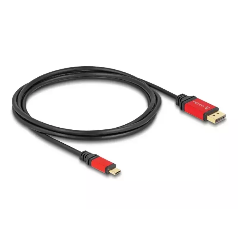DeLOCK USB USB-C – DisplayPort kaabel 8K 30 Hz HDR 2 m punane