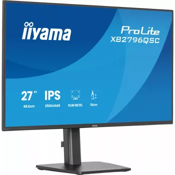 27-tolline IIYAMA ProLite XB2796QSC-B1 IPS Quad HD 2560x1440 LED monitor, 4 ms, USB-C, kõlarid, kõrguse reguleerimine, VESA
