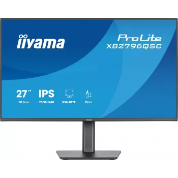 27-tolline IIYAMA ProLite XB2796QSC-B1 IPS Quad HD 2560x1440 LED monitor, 4 ms, USB-C, kõlarid, kõrguse reguleerimine, VESA