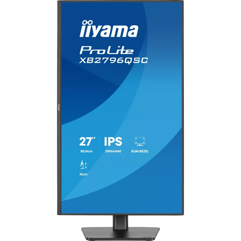 27-tolline IIYAMA ProLite XB2796QSC-B1 IPS Quad HD 2560x1440 LED monitor, 4 ms, USB-C, kõlarid, kõrguse reguleerimine, VESA