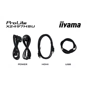 IIYAMA ProLite X2497HSU-B1 monitor 23,8 tolli (60,5 cm) Full HD IPS 1920×1080 4 ms USB‑C 2×, kõlarid, VESA, must