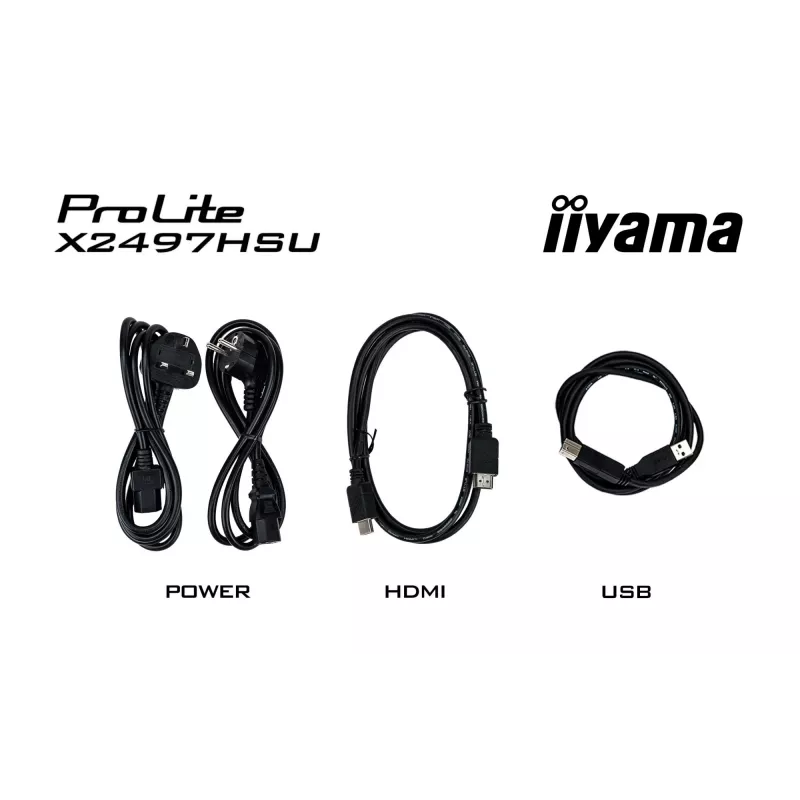 IIYAMA ProLite X2497HSU-B1 monitor 23,8 tolli (60,5 cm) Full HD IPS 1920×1080 4 ms USB‑C 2×, kõlarid, VESA, must
