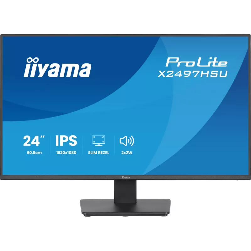 IIYAMA ProLite X2497HSU-B1 monitor 23,8 tolli (60,5 cm) Full HD IPS 1920×1080 4 ms USB‑C 2×, kõlarid, VESA, must