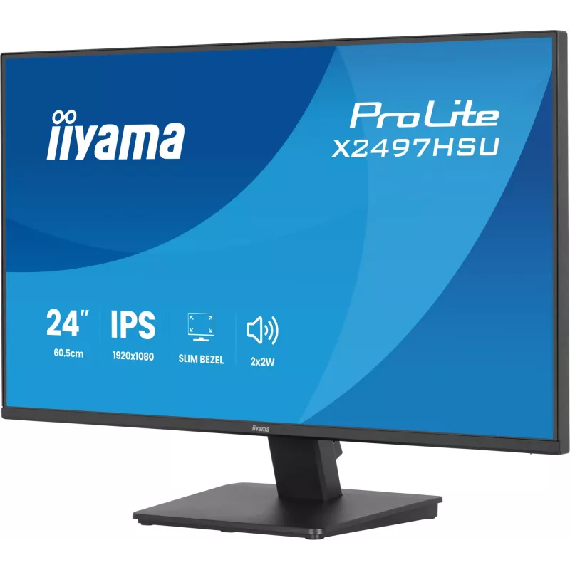 IIYAMA ProLite X2497HSU-B1 monitor 23,8 tolli (60,5 cm) Full HD IPS 1920×1080 4 ms USB‑C 2×, kõlarid, VESA, must