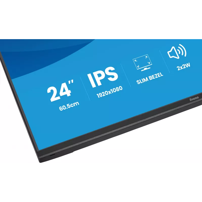 IIYAMA ProLite X2497HSU-B1 monitor 23,8 tolli (60,5 cm) Full HD IPS 1920×1080 4 ms USB‑C 2×, kõlarid, VESA, must