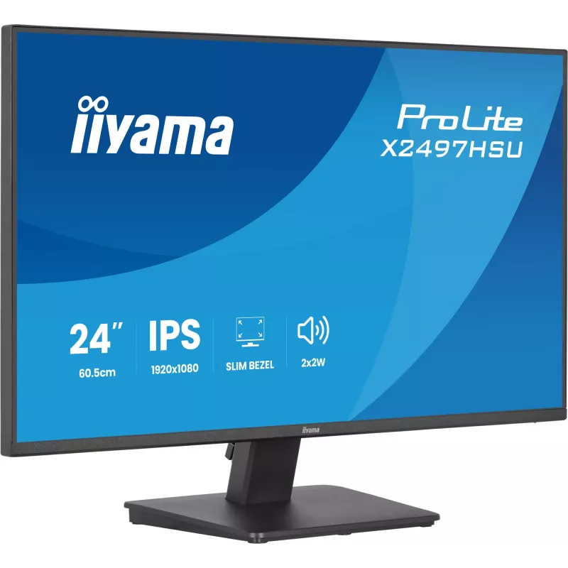 IIYAMA ProLite X2497HSU-B1 monitor 23,8 tolli (60,5 cm) Full HD IPS 1920×1080 4 ms USB‑C 2×, kõlarid, VESA, must