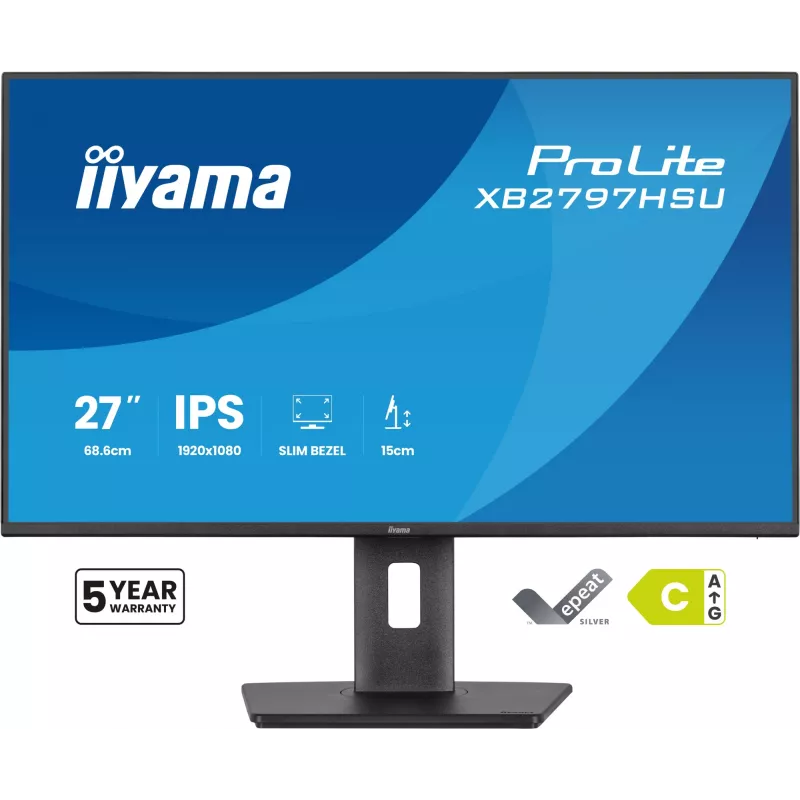 iiyama ProLite XB2797HSU-B1 arvutimonitor 68,6 cm (27 tolli) 1920 x 1080 pikslit Full HD LED Must