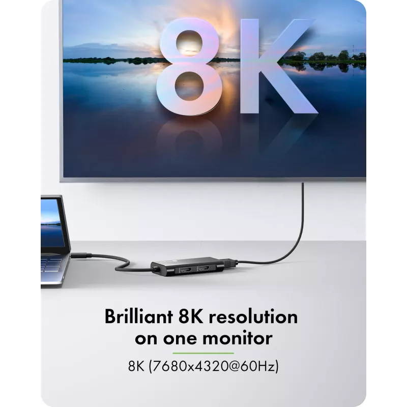 ICY BOX Adapter USB USB-C to 3x HDMI, USB 3.2 Gen 2 (3.1 Gen 2) USB-C, HDMI, 10000 Mbit/s, 144 Hz, 3840 x 2160, 7680 x 4320, 7680 x 4320 pikslit