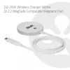 Juhtmevaba laadija club 3d CAC-3026 25W Qi2 magnetiline pad, Qi 2.2 MagSafe ühilduv, 1 m kaabel, valge