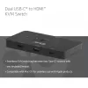 KVM-lüliti club 3d Dual USB-C HDMI-le, 2 pordiga, 4K UHD 3840x2160, USB-C konsool, 65W PD, must