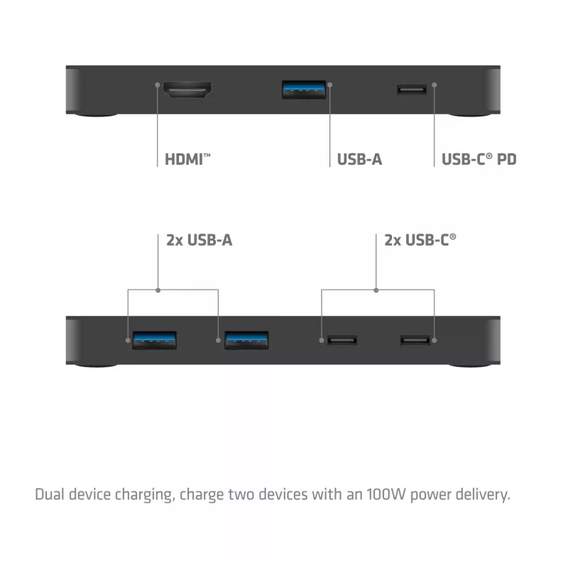 KVM-lüliti club 3d Dual USB-C HDMI-le, 2 pordiga, 4K UHD 3840x2160, USB-C konsool, 65W PD, must