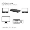 KVM-lüliti club 3d Dual USB-C HDMI-le, 2 pordiga, 4K UHD 3840x2160, USB-C konsool, 65W PD, must