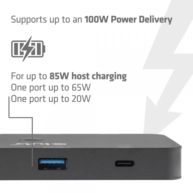KVM-lüliti club 3d Dual USB-C HDMI-le, 2 pordiga, 4K UHD 3840x2160, USB-C konsool, 65W PD, must