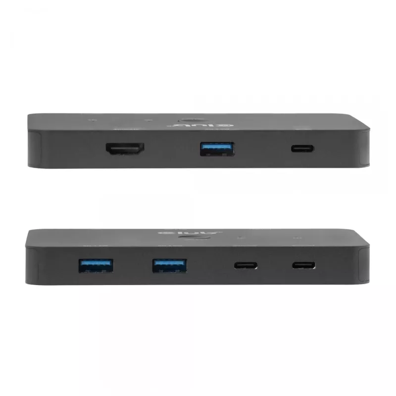 KVM-lüliti club 3d Dual USB-C HDMI-le, 2 pordiga, 4K UHD 3840x2160, USB-C konsool, 65W PD, must