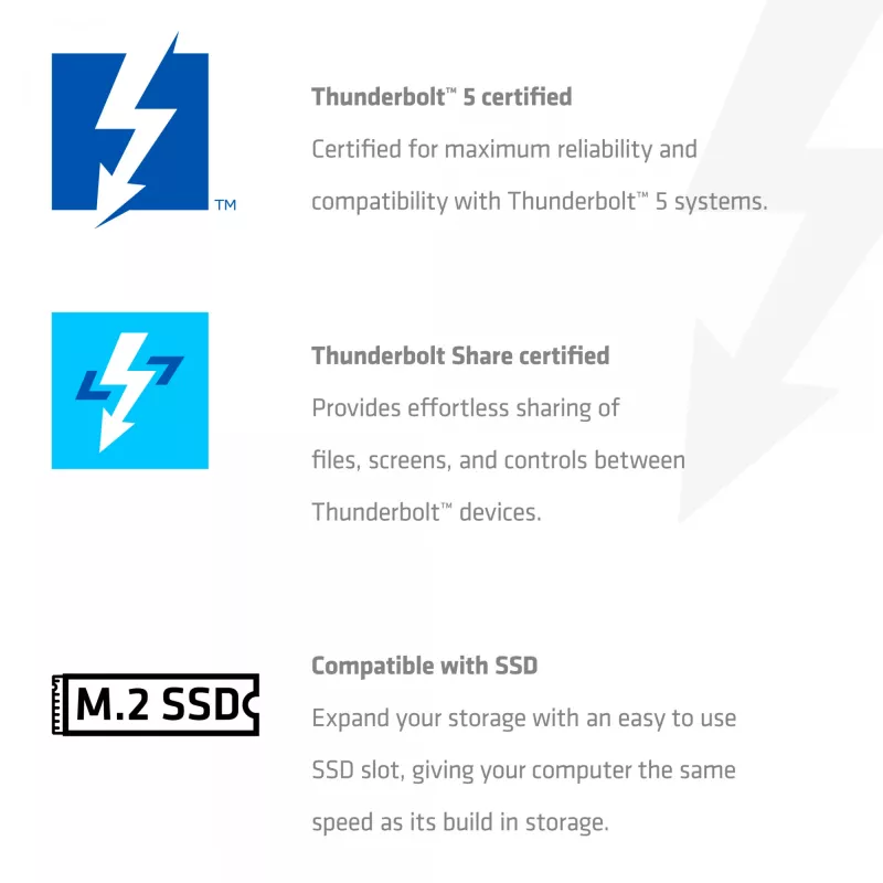 Dokkimisjaam CLUB3D CSV-2562 Thunderbolt 5, M.2 SSD, 2×HDMI 8K60Hz, 180W, 120 Gbit/s