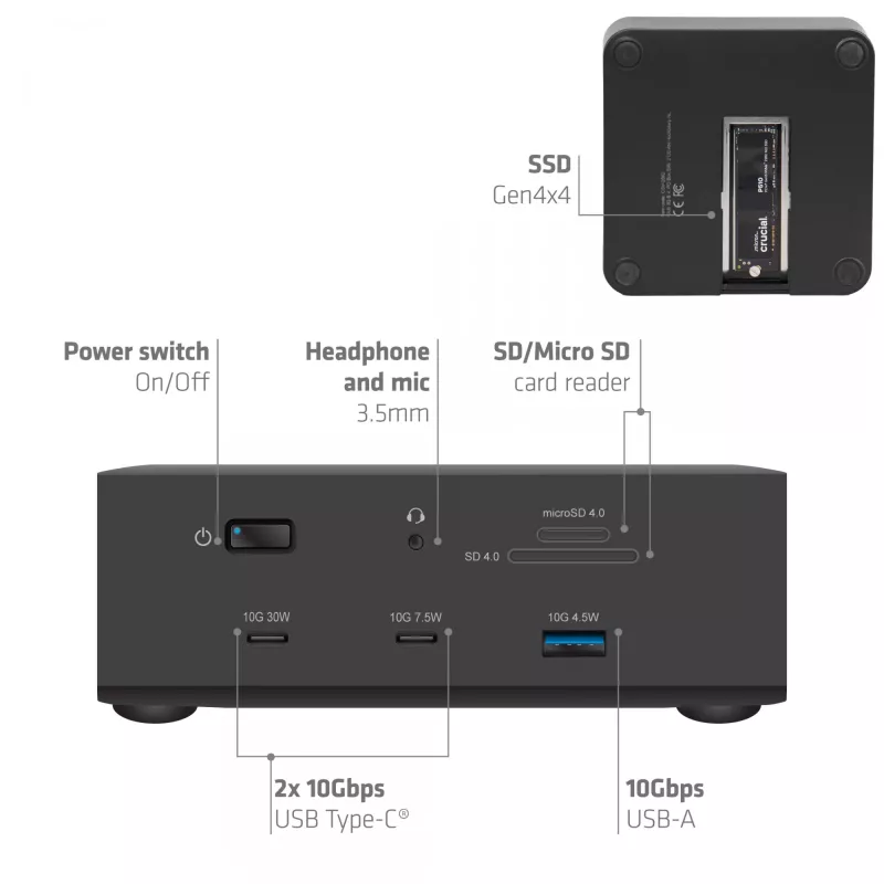 Dokkimisjaam CLUB3D CSV-2562 Thunderbolt 5, M.2 SSD, 2×HDMI 8K60Hz, 180W, 120 Gbit/s