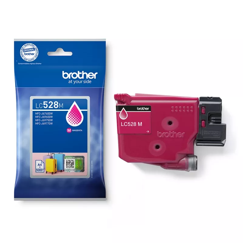 Tindikassett Brother LC528M originaal magenta, üksikpakend, mahutavus 5000 lehekülge