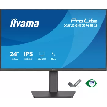 Arvutimonitor IIYAMA ProLite XB2493HSU-B1 23,8 tolli (60,5 cm) Full HD IPS LED, 1920×1080, 1 ms, 178° vaatenurgad, USB-jaotur, kõlarid, must