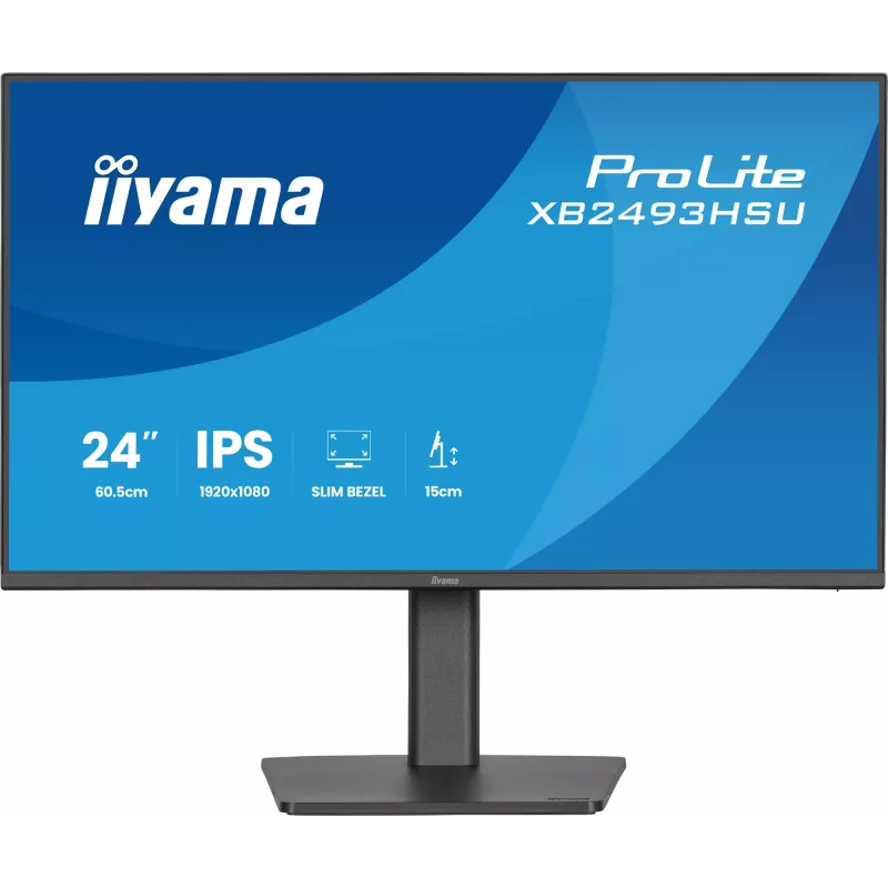 Arvutimonitor IIYAMA ProLite XB2493HSU-B1 23,8 tolli (60,5 cm) Full HD IPS LED, 1920×1080, 1 ms, 178° vaatenurgad, USB-jaotur, kõlarid, must