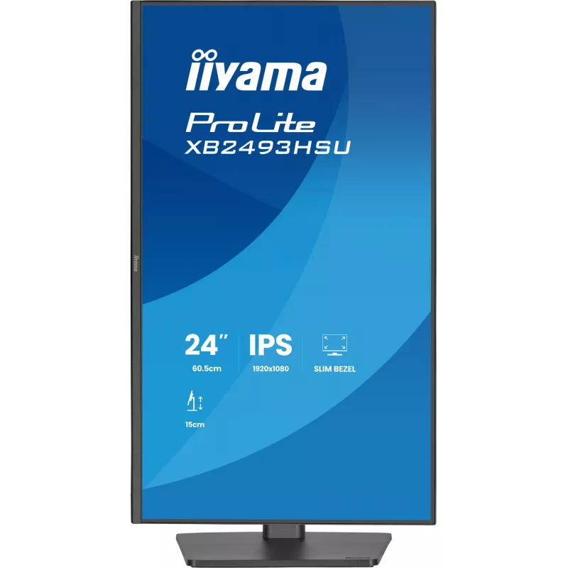 Arvutimonitor IIYAMA ProLite XB2493HSU-B1 23,8 tolli (60,5 cm) Full HD IPS LED, 1920×1080, 1 ms, 178° vaatenurgad, USB-jaotur, kõlarid, must