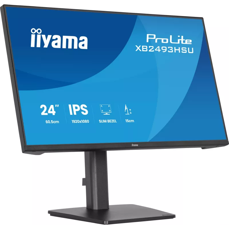 Arvutimonitor IIYAMA ProLite XB2493HSU-B1 23,8 tolli (60,5 cm) Full HD IPS LED, 1920×1080, 1 ms, 178° vaatenurgad, USB-jaotur, kõlarid, must