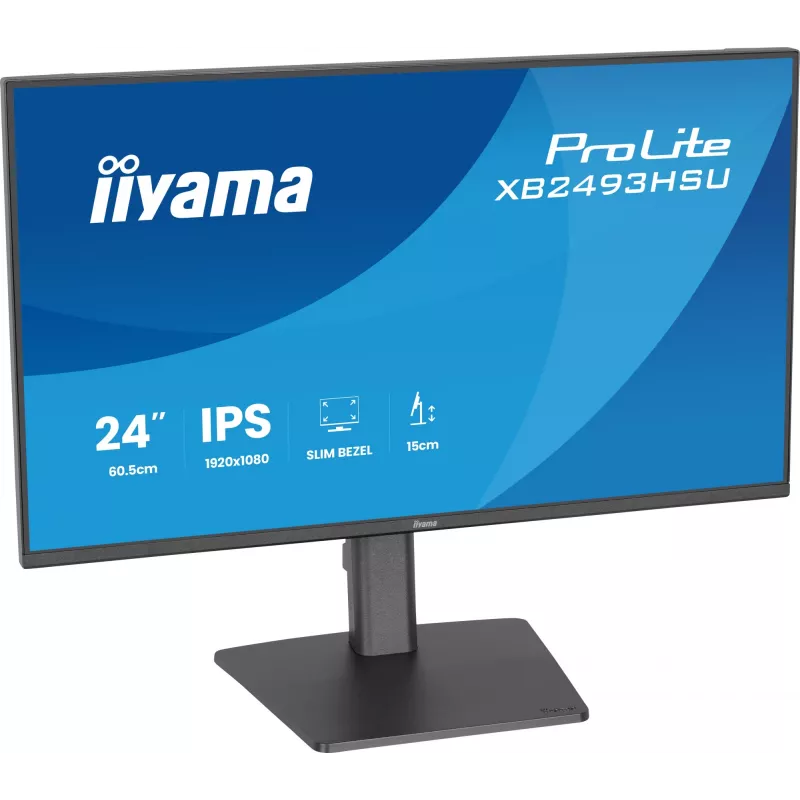 Arvutimonitor IIYAMA ProLite XB2493HSU-B1 23,8 tolli (60,5 cm) Full HD IPS LED, 1920×1080, 1 ms, 178° vaatenurgad, USB-jaotur, kõlarid, must