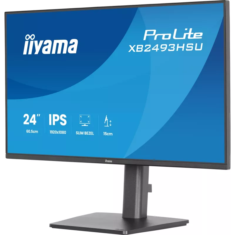 Arvutimonitor IIYAMA ProLite XB2493HSU-B1 23,8 tolli (60,5 cm) Full HD IPS LED, 1920×1080, 1 ms, 178° vaatenurgad, USB-jaotur, kõlarid, must