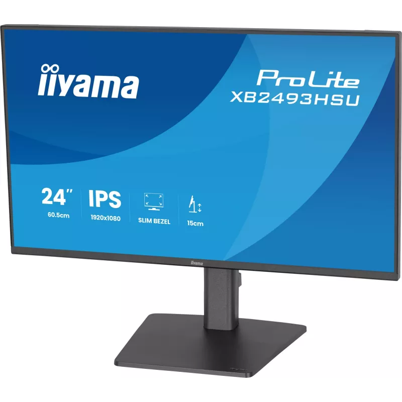 Arvutimonitor IIYAMA ProLite XB2493HSU-B1 23,8 tolli (60,5 cm) Full HD IPS LED, 1920×1080, 1 ms, 178° vaatenurgad, USB-jaotur, kõlarid, must