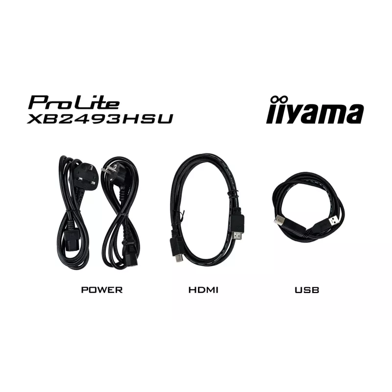 Arvutimonitor IIYAMA ProLite XB2493HSU-B1 23,8 tolli (60,5 cm) Full HD IPS LED, 1920×1080, 1 ms, 178° vaatenurgad, USB-jaotur, kõlarid, must