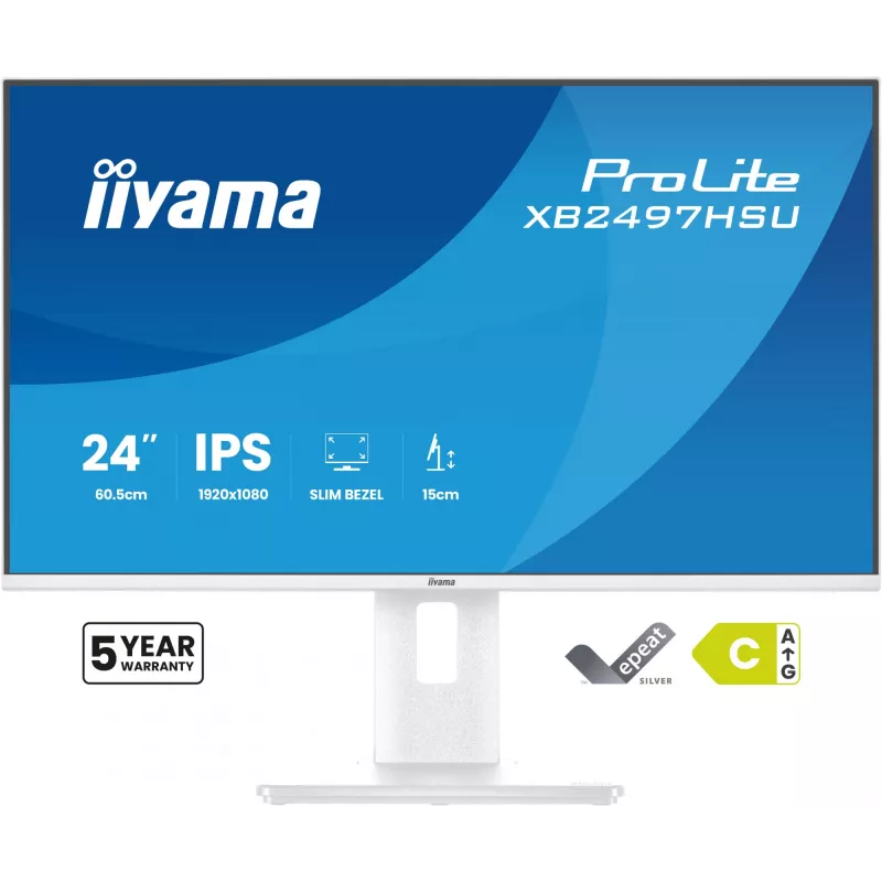 iiyama ProLite XB2497HSU-W1 arvutimonitor 60.5 cm (23.8 tolli) 1920 x 1080 pikslit Full HD LED valge