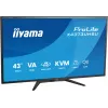43-tolline IIYAMA ProLite X4373UHSU-B2 LED 4K Ultra HD monitor, 3840×2160, VA paneel, 3 ms, 450 cd/m², USB 3.2 jaotur, kõlarid, VESA, must