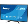 43-tolline IIYAMA ProLite X4373UHSU-B2 LED 4K Ultra HD monitor, 3840×2160, VA paneel, 3 ms, 450 cd/m², USB 3.2 jaotur, kõlarid, VESA, must