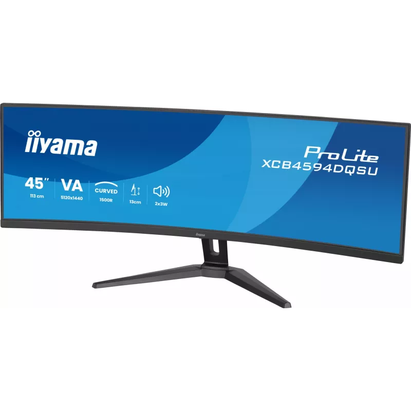 Arvutimonitor IIYAMA XCB4594DQSU-B1 44 tolli (111,8 cm) kumer Dual QHD 5120×1440 VA LED, 2 ms, USB-C, USB 3.2, VESA, kõlarid