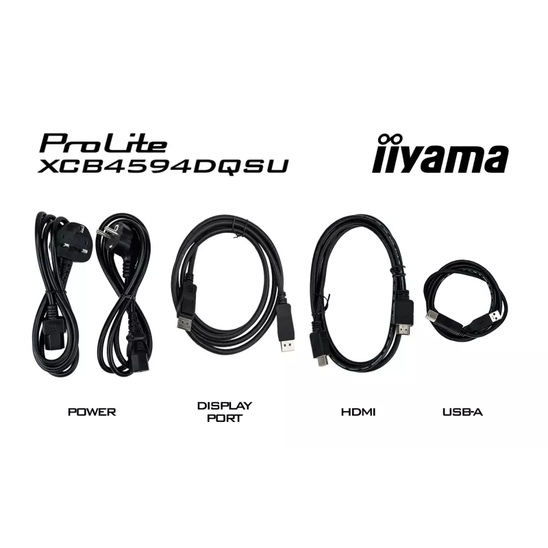 Arvutimonitor IIYAMA XCB4594DQSU-B1 44 tolli (111,8 cm) kumer Dual QHD 5120×1440 VA LED, 2 ms, USB-C, USB 3.2, VESA, kõlarid