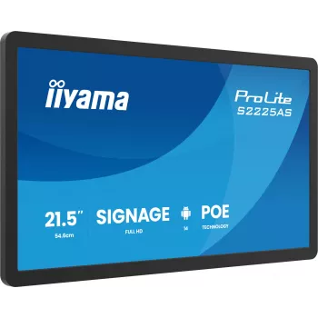 iiyama ProLite S2225AS-B1P digitaalne teabetahvel lame 54,6 cm (21,5 tolli) LCD Wi-Fi 500 cd/m² Full HD Must sisseehitatud protsessor Android 24/7