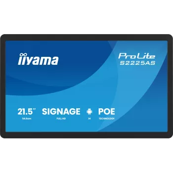 iiyama ProLite S2225AS-B1P digitaalne teabetahvel lame 54,6 cm (21,5 tolli) LCD Wi-Fi 500 cd/m² Full HD Must sisseehitatud protsessor Android 24/7