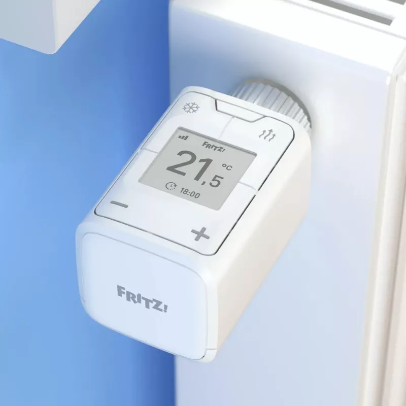 FRITZ Smart Thermo 302 termostaat (siseruumides), valge, nuppjuhtimine, AA aku, 51×51×90 mm