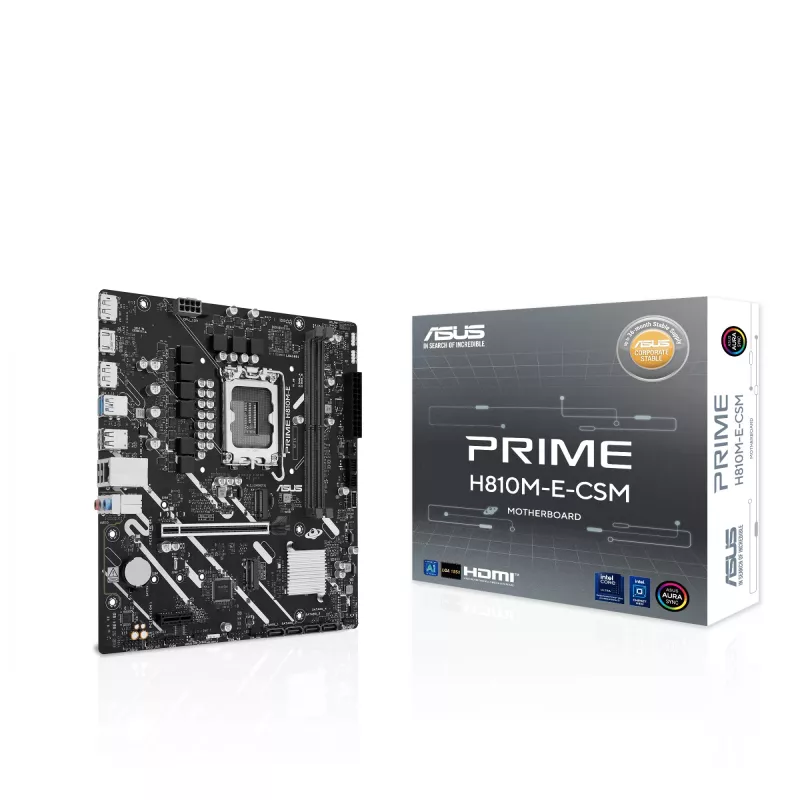 Emaplaat ASUS PRIME H810M-E-CSM LGA1851 Intel H810 mATX, 2×DDR5, 2×DisplayPort, 1×HDMI