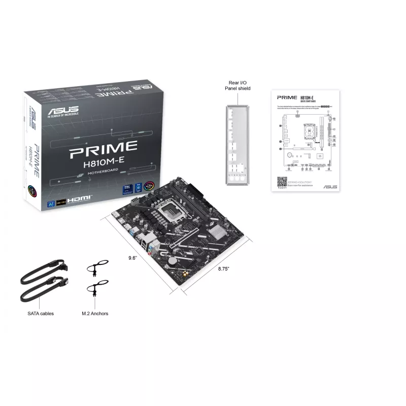 Emaplaat ASUS PRIME H810M-E-CSM LGA1851 Intel H810 mATX, 2×DDR5, 2×DisplayPort, 1×HDMI