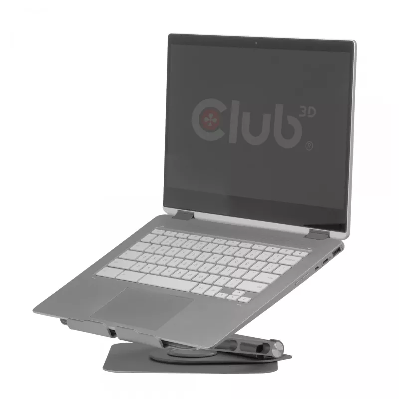 CLUB3D Reguleeritav alumiiniumist sülearvuti alus USB-C® jaoturiga, hall, 260 mm, 224 mm, 56 mm, 1.76 kg, 315 mm