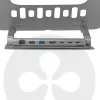 CLUB3D Reguleeritav alumiiniumist sülearvuti alus USB-C® jaoturiga, hall, 260 mm, 224 mm, 56 mm, 1.76 kg, 315 mm