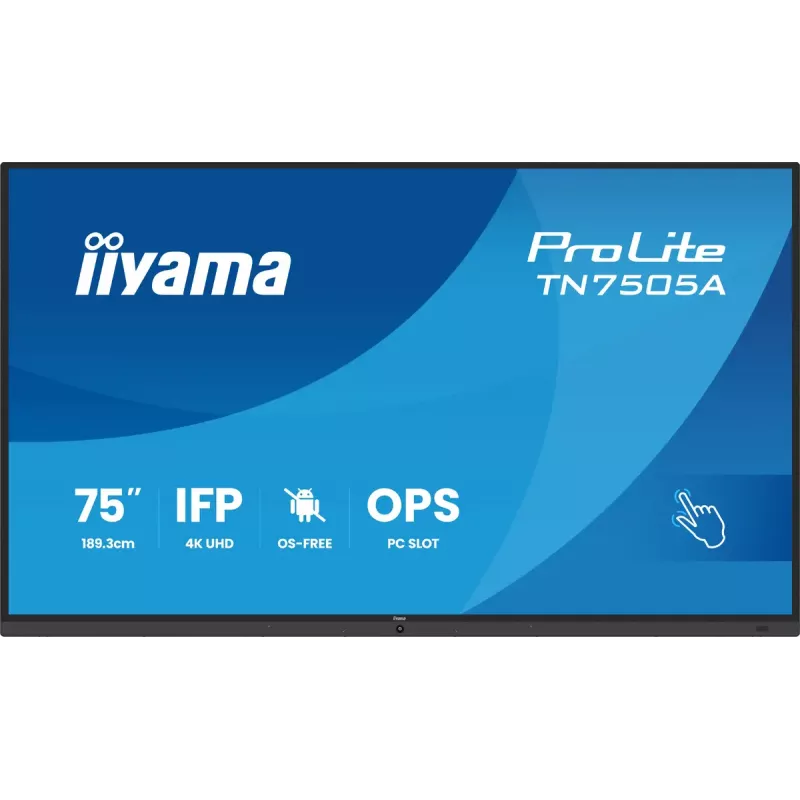 iiyama TN7505A-B1AG Signage Display interaktiivne lameekraan 189,3 cm (74,5 tolli) 500 cd/m² 4K Ultra HD Must Puuteekraan