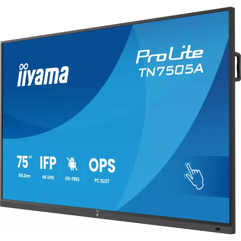 iiyama TN7505A-B1AG Signage Display interaktiivne lameekraan 189,3 cm (74,5 tolli) 500 cd/m² 4K Ultra HD Must Puuteekraan