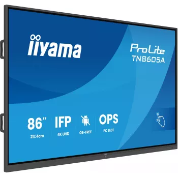 iiyama TN8605A-B1AG Signage Display interaktiivne lameekraan 2,17 m (85,6 tolli) 500 cd/m² 4K Ultra HD must puuteekraan